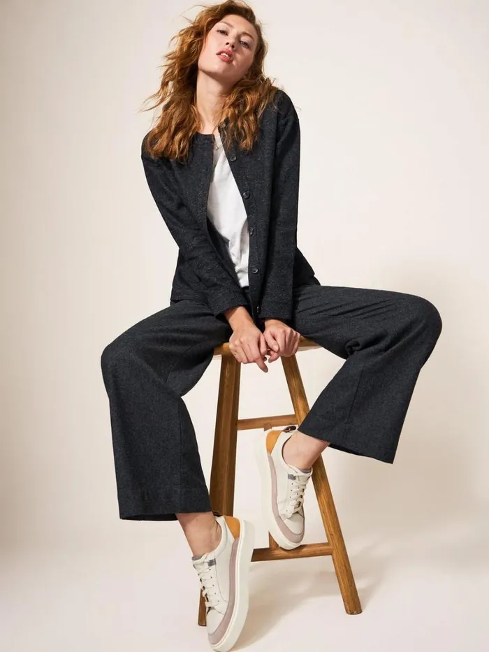 White Stuff COATS and JACKETS Adele Jersey Jacket Grey Multi 8211 Women