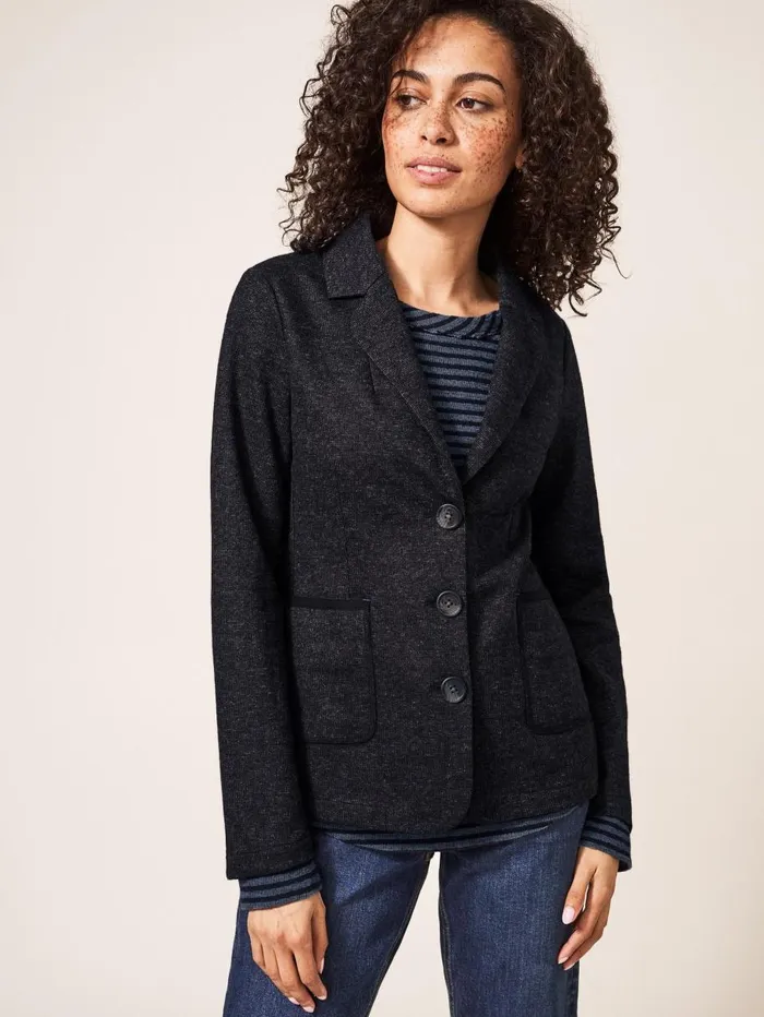 White Stuff COATS and JACKETS Olivia Wool Mix Blazer Grey Multi 8211 Women