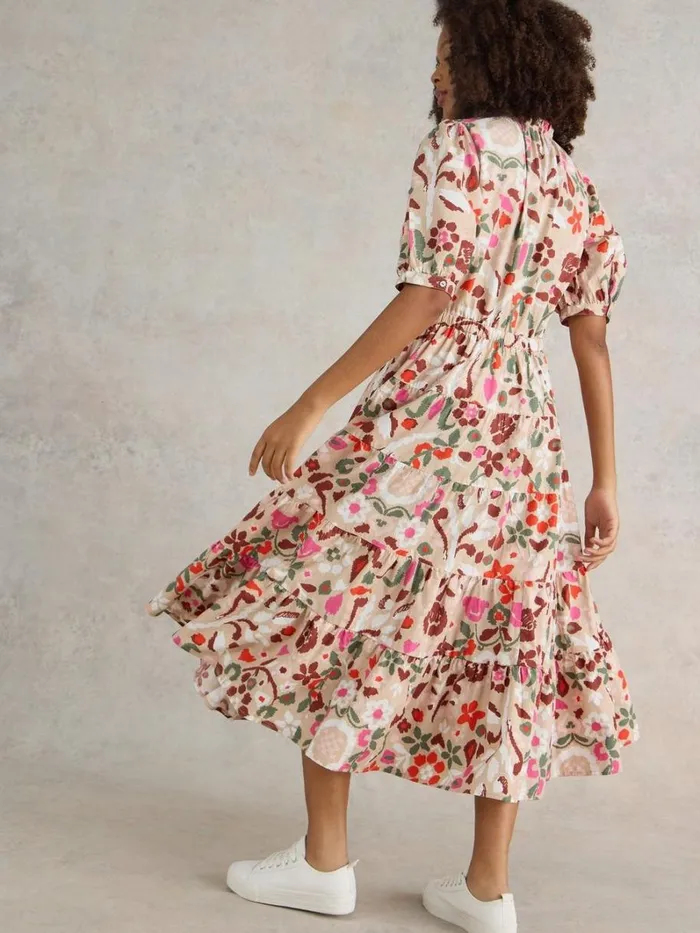 White Stuff DRESSES Elle Tiered Dress Natural Print 8211 Women White Stuff DRESSES Elle Tiered Dress Natural Print 8211 Women