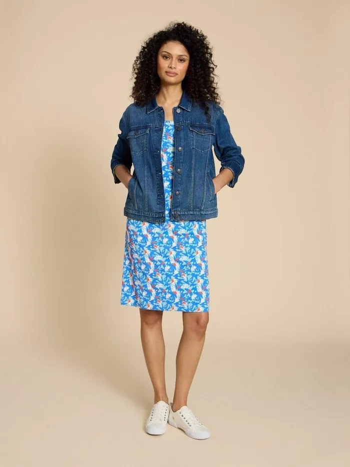 White Stuff DRESSES Tallie Eco Vero Jersey Dress Teal Print 8211 Women White Stuff DRESSES Tallie Eco Vero Jersey Dress Teal Print 8211 Women