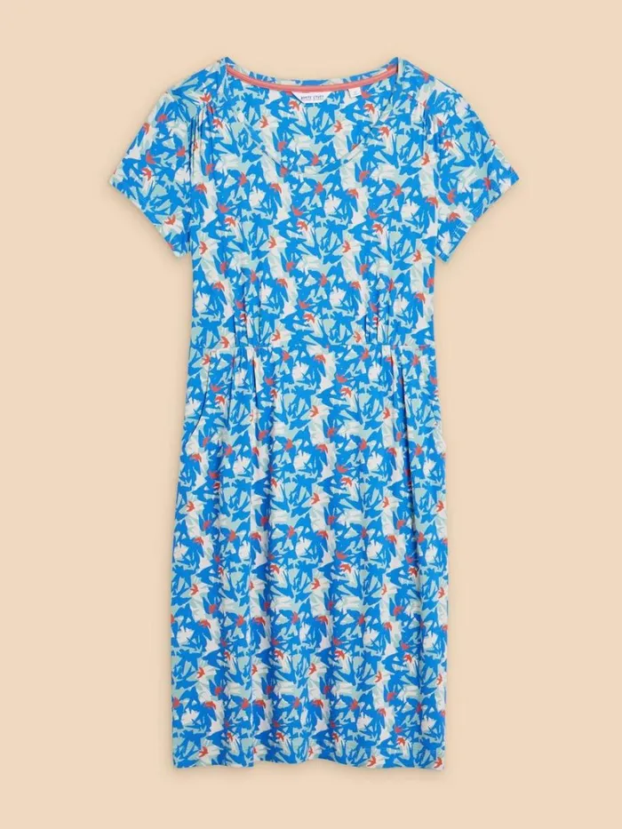 White Stuff DRESSES Tallie Eco Vero Jersey Dress Teal Print 8211 Women White Stuff DRESSES Tallie Eco Vero Jersey Dress Teal Print 8211 Women