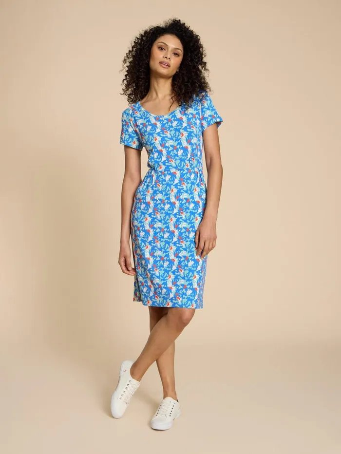 White Stuff DRESSES Tallie Eco Vero Jersey Dress Teal Print 8211 Women White Stuff DRESSES Tallie Eco Vero Jersey Dress Teal Print 8211 Women