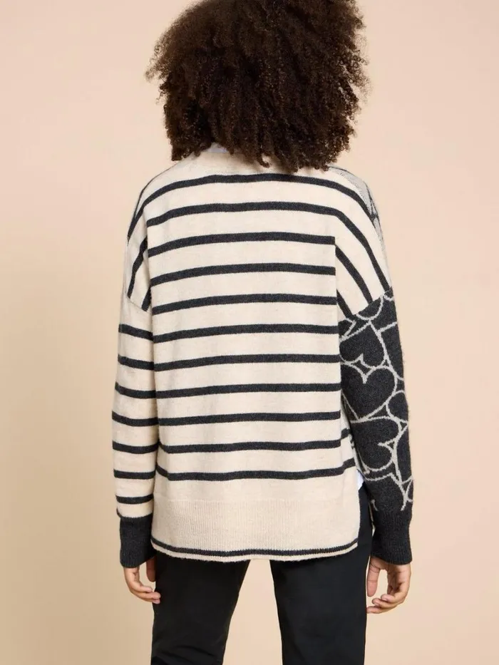 White Stuff KNITWEAR HARRIET HEART CARDIGAN Natural Multi 8211 Women White Stuff KNITWEAR HARRIET HEART CARDIGAN Natural Multi 8211 Women