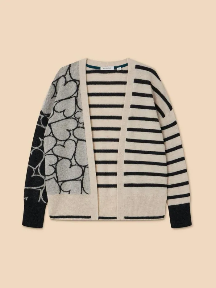 White Stuff KNITWEAR HARRIET HEART CARDIGAN Natural Multi 8211 Women White Stuff KNITWEAR HARRIET HEART CARDIGAN Natural Multi 8211 Women