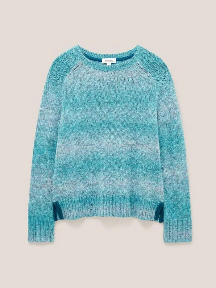 White Stuff KNITWEAR SPACE DYE WOOL JUMPER Teal Multi 8211 Women White Stuff KNITWEAR SPACE DYE WOOL JUMPER Teal Multi 8211 Women