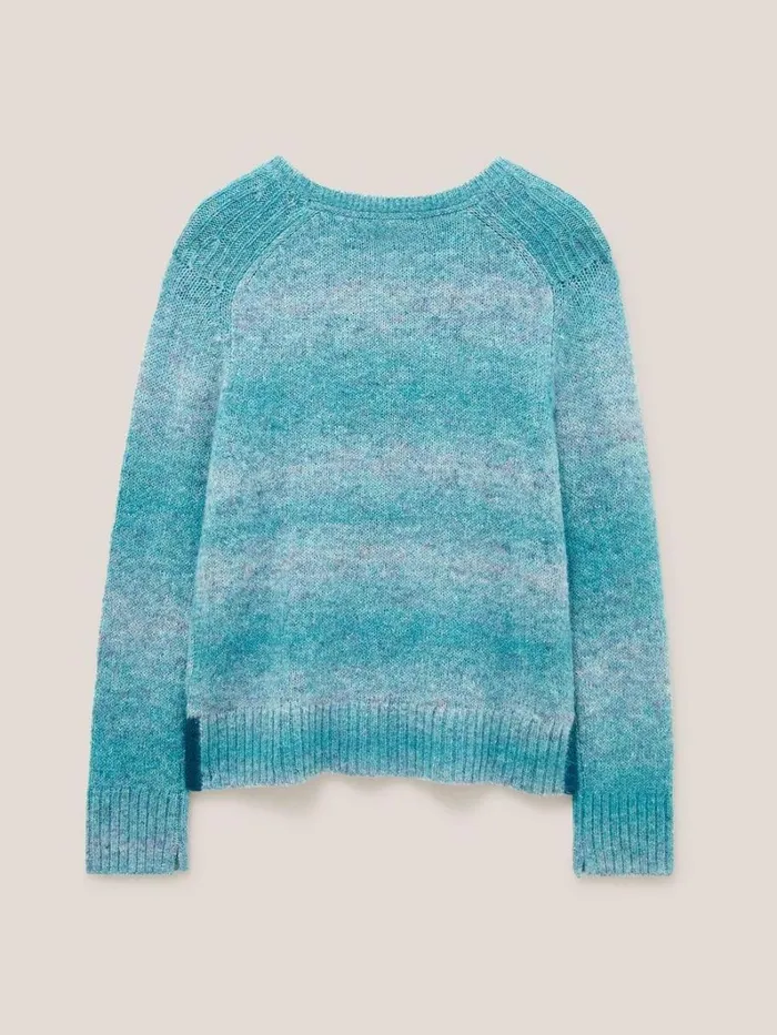 White Stuff KNITWEAR SPACE DYE WOOL JUMPER Teal Multi 8211 Women White Stuff KNITWEAR SPACE DYE WOOL JUMPER Teal Multi 8211 Women