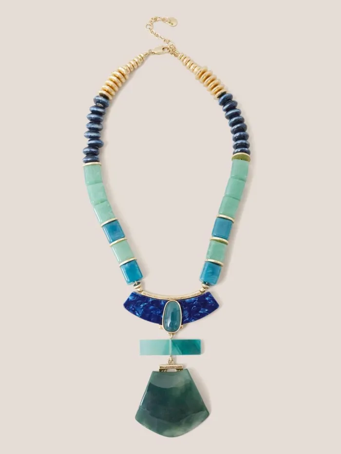 White Stuff NECKLACES Statement Gem Necklace Blue Multi 8211 Women