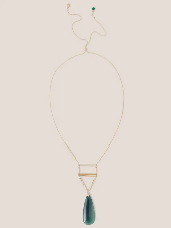 White Stuff NECKLACES Teardrop Stone Necklace Green Multi 8211 Women