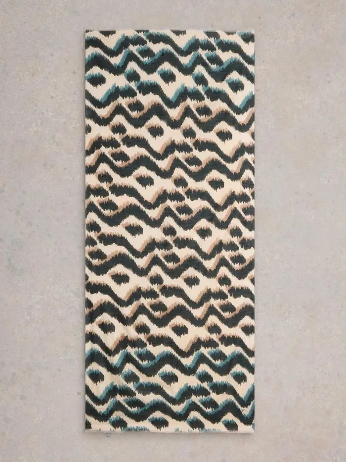 White Stuff SCARVES Squiggle Ikat Print Scarf Natural Multi 8211 Women