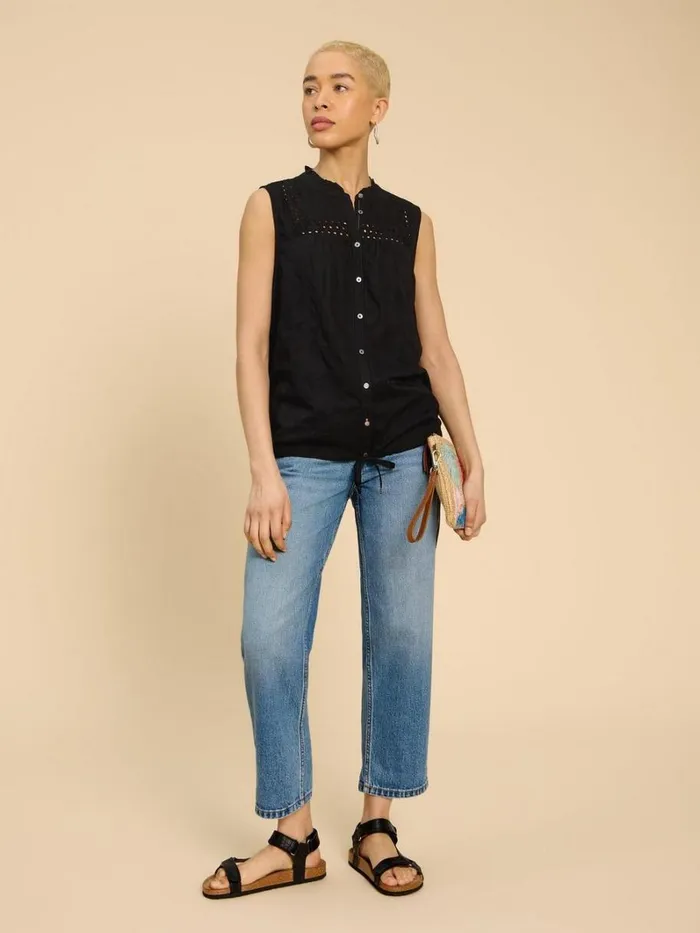 White Stuff SHIRTS and BLOUSES ARABELLA SLEEVELESS SHIRT Pure Black 8211 Women White Stuff SHIRTS and BLOUSES ARABELLA SLEEVELESS SHIRT Pure Black 8211 Women