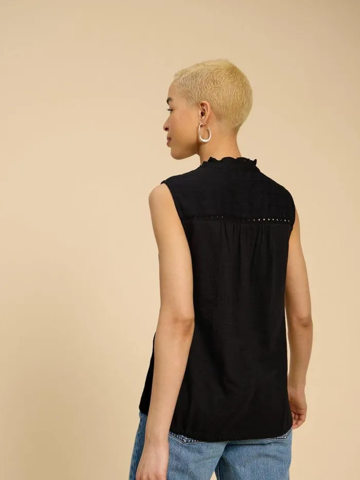 White Stuff SHIRTS and BLOUSES ARABELLA SLEEVELESS SHIRT Pure Black 8211 Women White Stuff SHIRTS and BLOUSES ARABELLA SLEEVELESS SHIRT Pure Black 8211 Women
