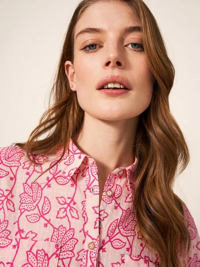 White Stuff SHIRTS and BLOUSES Ella Organic Cotton Shirt Pink Print 8211 Women White Stuff SHIRTS and BLOUSES Ella Organic Cotton Shirt Pink Print 8211 Women
