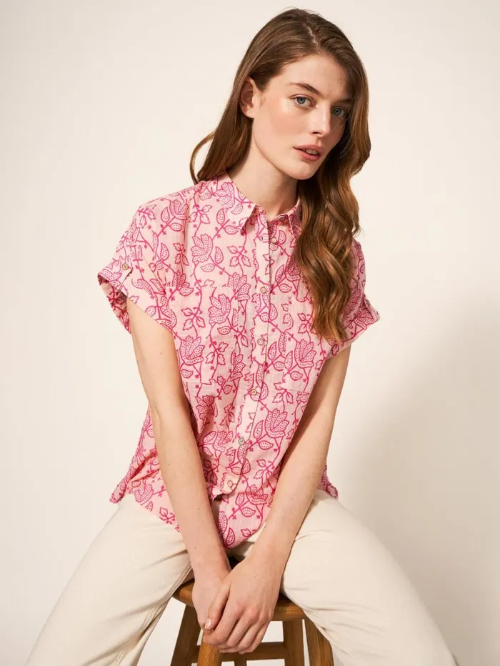 White Stuff SHIRTS and BLOUSES Ella Organic Cotton Shirt Pink Print 8211 Women White Stuff SHIRTS and BLOUSES Ella Organic Cotton Shirt Pink Print 8211 Women