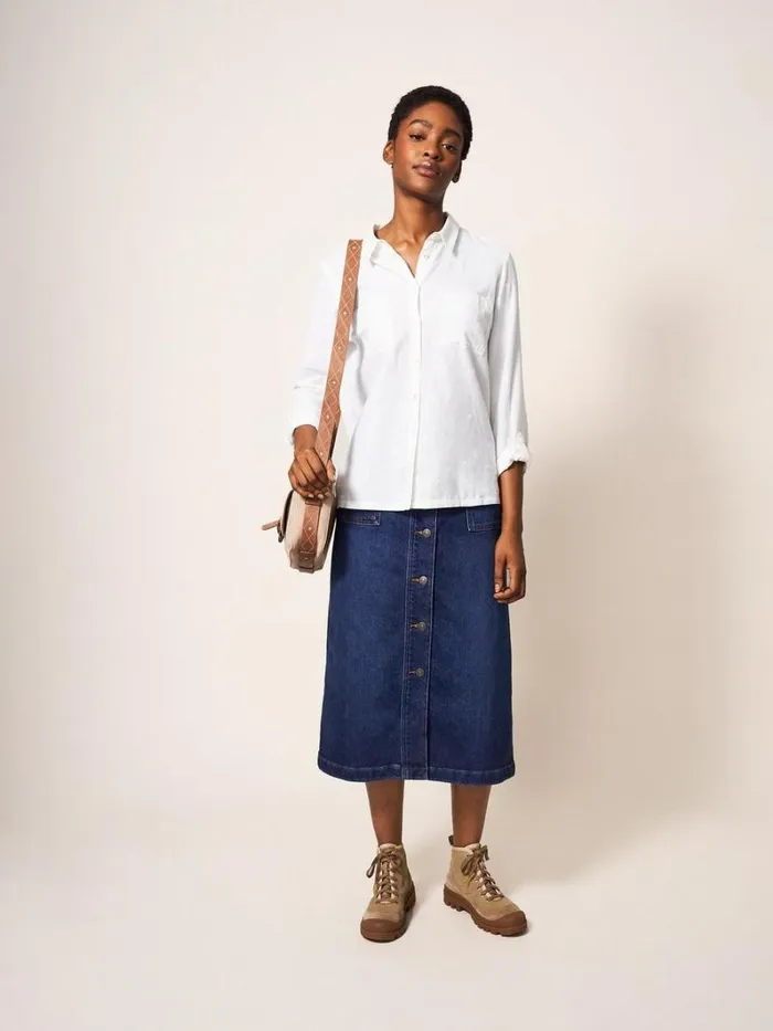 White Stuff SHIRTS and BLOUSES Emilia Organic Cotton Shirt Ivory Multi 8211 Women