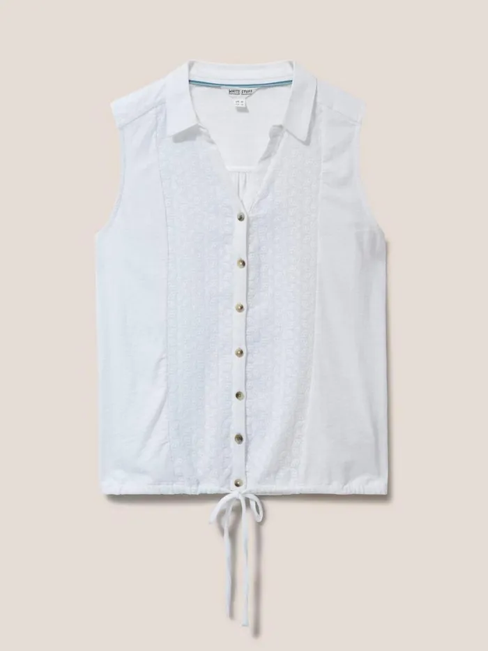 White Stuff SHIRTS and BLOUSES Flowing Grasses Sleeveless Jersey Shirt Brilliant White 8211 Women White Stuff SHIRTS and BLOUSES Flowing Grasses Sleeveless Jersey Shirt Brilliant White 8211 Women