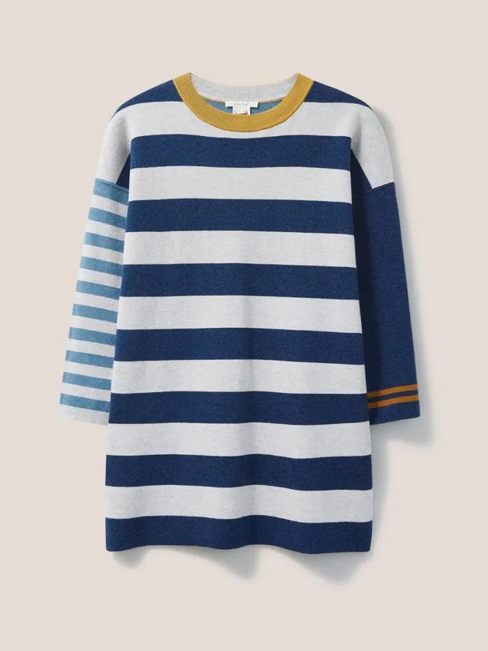 White Stuff SHIRTS and BLOUSES Reversible Stripe Tunic Navy Multi 8211 Women