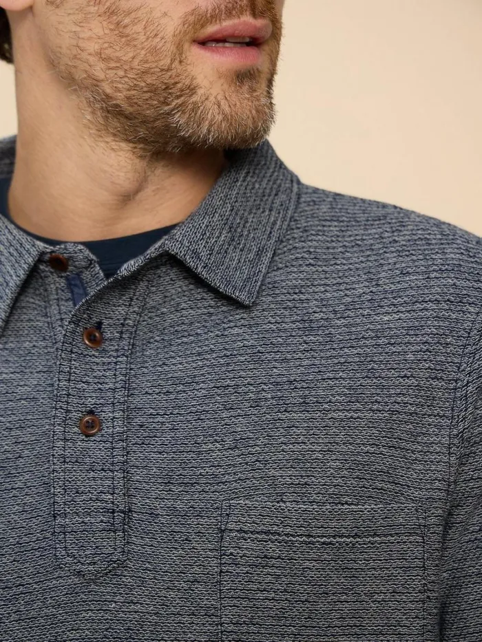 White Stuff SHIRTS Twisted Texture Polo Navy Multi 8211 Men