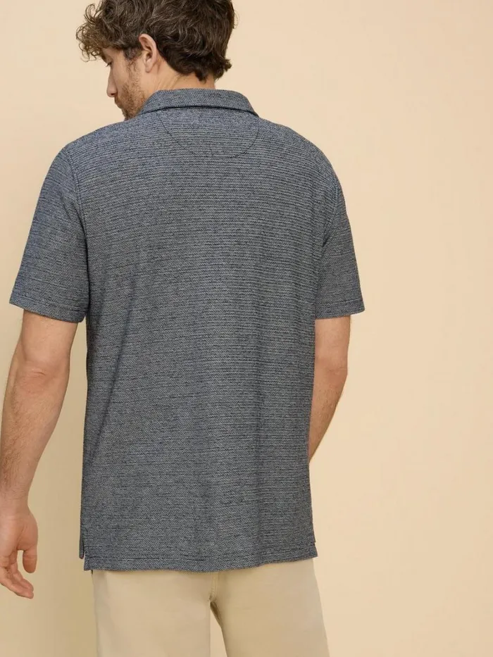 White Stuff SHIRTS Twisted Texture Polo Navy Multi 8211 Men