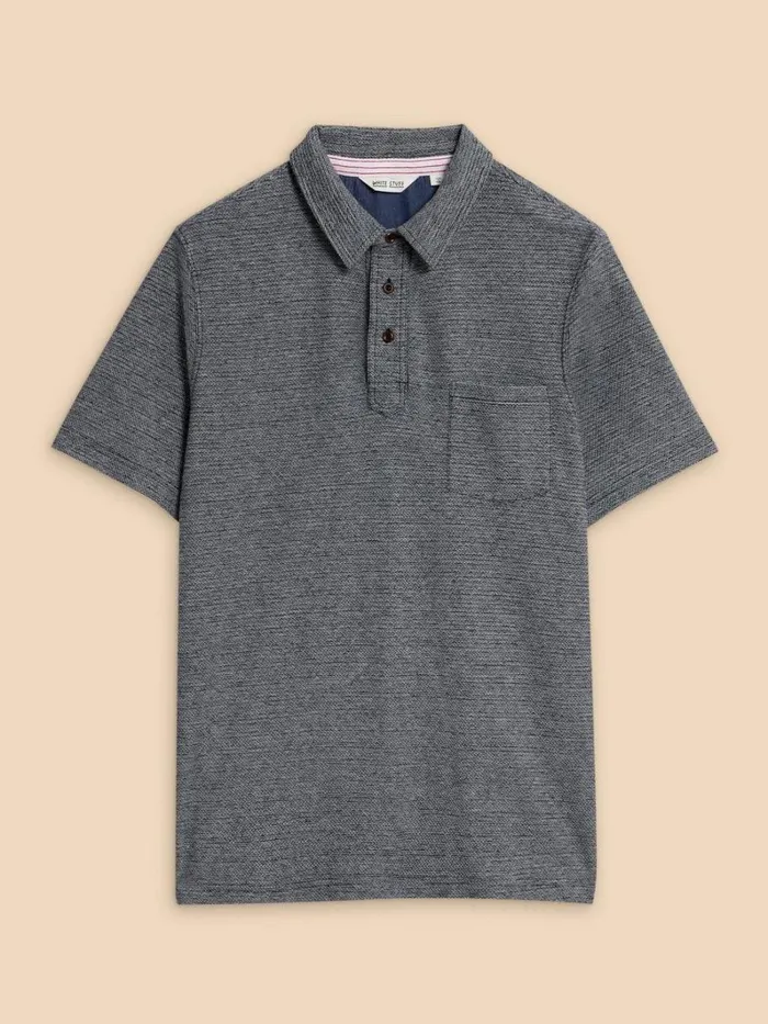 White Stuff SHIRTS Twisted Texture Polo Navy Multi 8211 Men