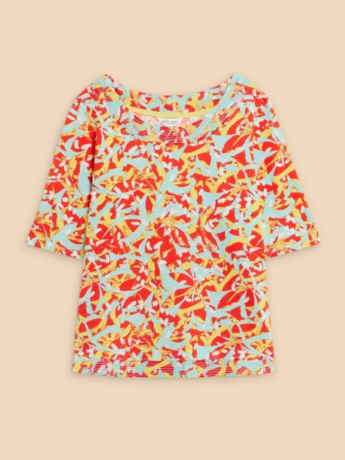White Stuff TOPS and TEES WEAVER JERSEY TOP Orange Print 8211 Women White Stuff TOPS and TEES WEAVER JERSEY TOP Orange Print 8211 Women