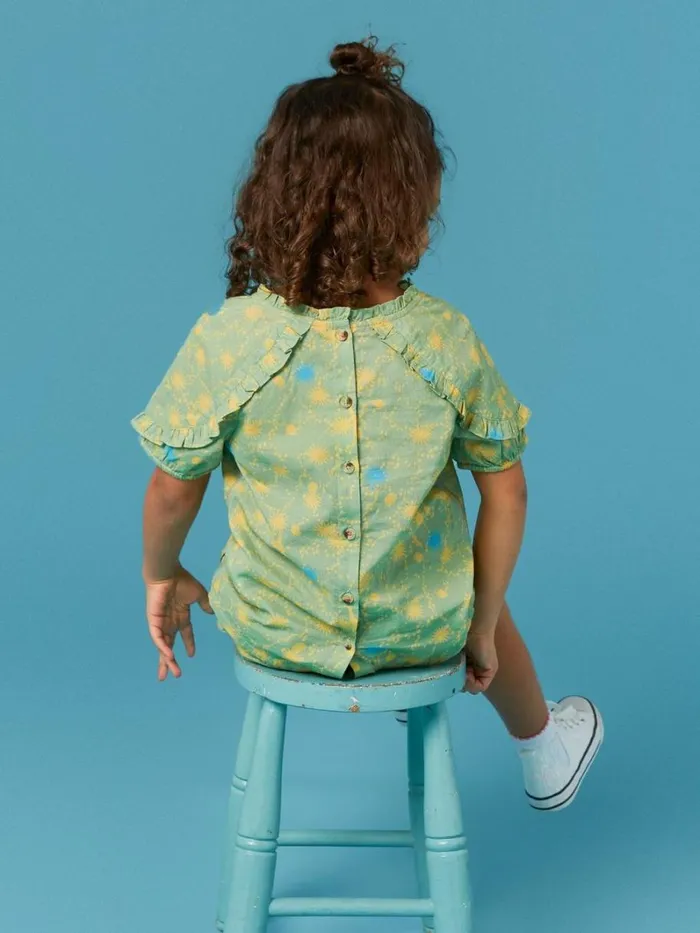 White Stuff TOPS Printed Woven Top Green Multi 8211 Kids