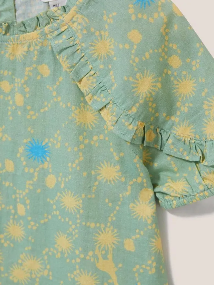 White Stuff TOPS Printed Woven Top Green Multi 8211 Kids