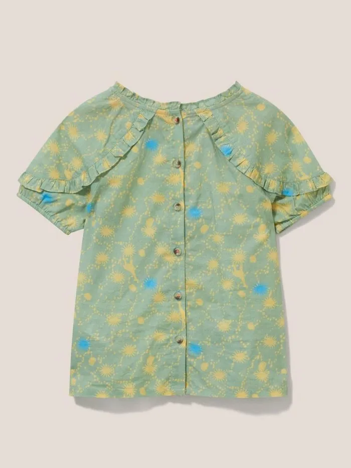 White Stuff TOPS Printed Woven Top Green Multi 8211 Kids