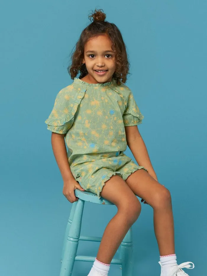 White Stuff TOPS Printed Woven Top Green Multi 8211 Kids