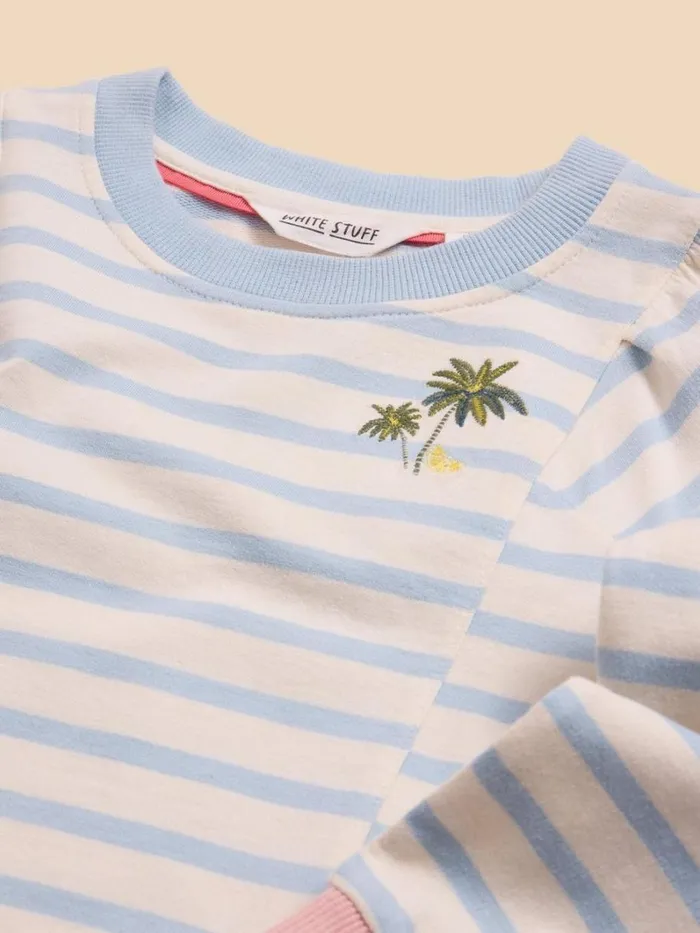 White Stuff TOPS Striped Crew Sweat Blue Multi 8211 Kids