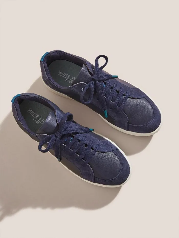 White Stuff TRAINERS Leather Suede Trainer Navy Multi 8211 Women White Stuff TRAINERS Leather Suede Trainer Navy Multi 8211 Women