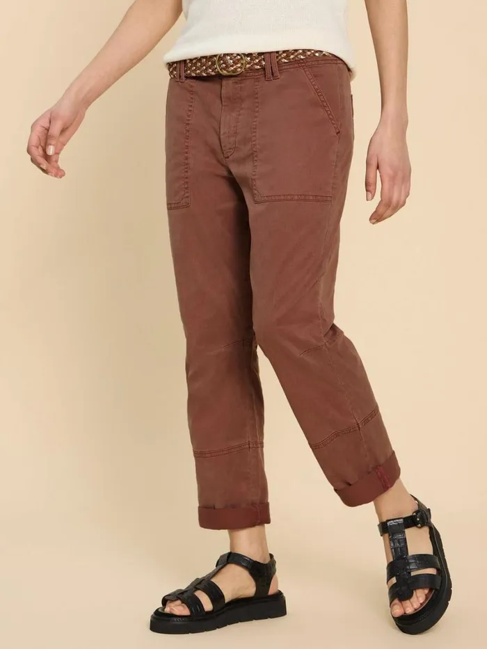 White Stuff TROUSERS Blaire Cotton Blend Trouser Dark Tan 8211 Women White Stuff TROUSERS Blaire Cotton Blend Trouser Dark Tan 8211 Women
