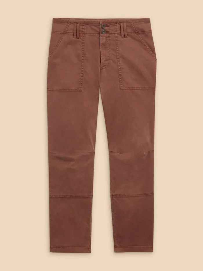 White Stuff TROUSERS Blaire Cotton Blend Trouser Dark Tan 8211 Women White Stuff TROUSERS Blaire Cotton Blend Trouser Dark Tan 8211 Women