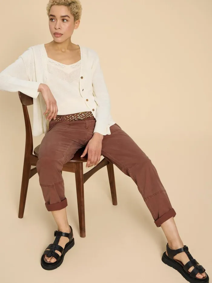 White Stuff TROUSERS Blaire Cotton Blend Trouser Dark Tan 8211 Women White Stuff TROUSERS Blaire Cotton Blend Trouser Dark Tan 8211 Women