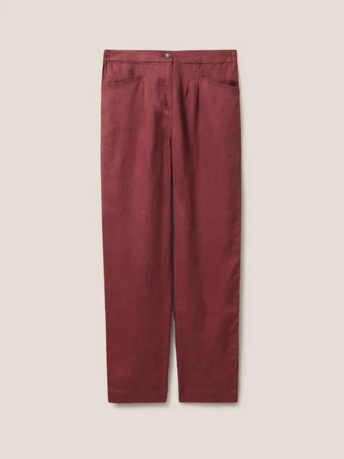 White Stuff TROUSERS Rowena Linen Trouser Dk Plum 8211 Women