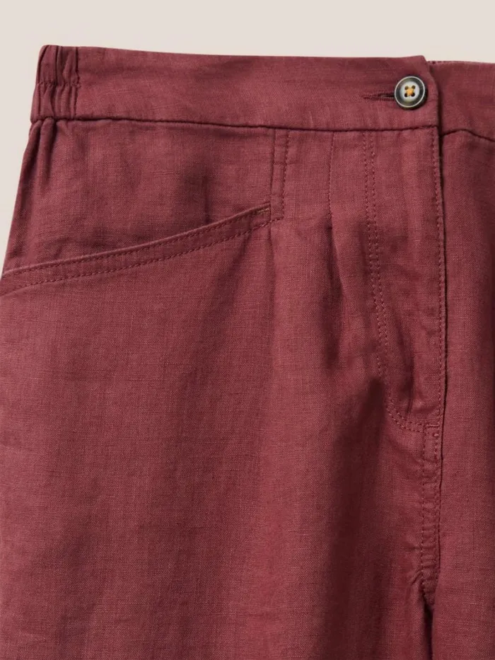 White Stuff TROUSERS Rowena Linen Trouser Dk Plum 8211 Women