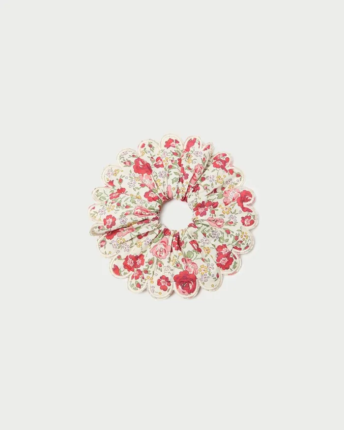 Women Accessories Loeffler Randall Frankie Pink Floral Scallop Scrunchie I Hair Accessories I Accessory