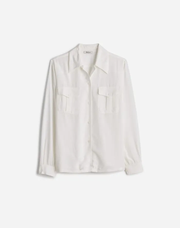 Women Alexa Chung For Madewell PleatPocket ButtonUp Shirt Eyelet White Madewell Tops and Shirts