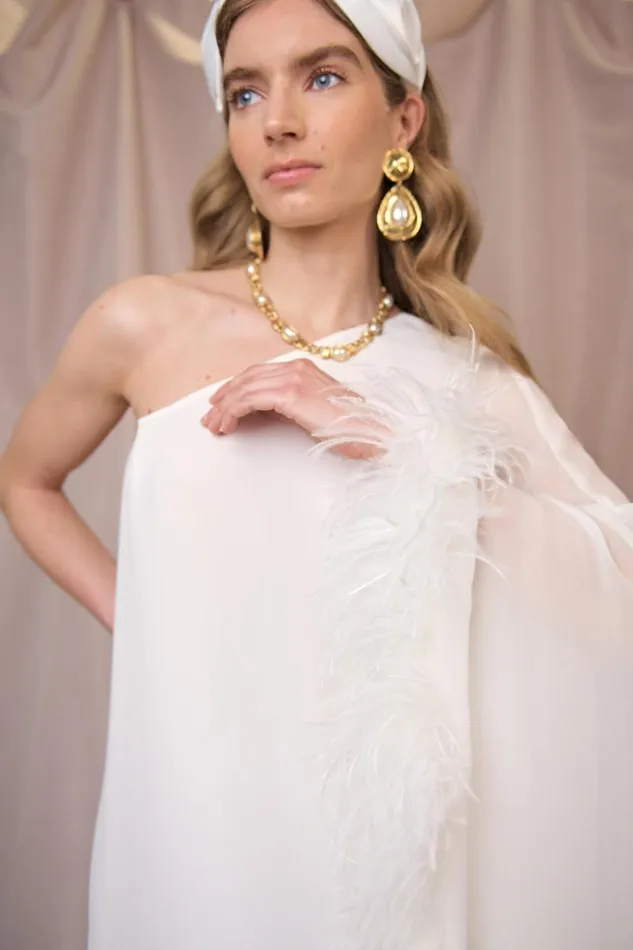 Women Bridal RIXO Liza Ivory Feathers Women Bridal RIXO Liza Ivory Feathers