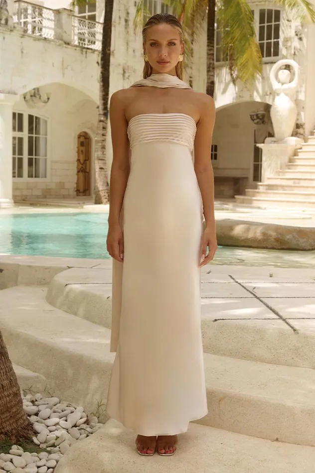 Women Bridesmaids Dresses Runaway The Label ELSA MAXI DRESS Ivory