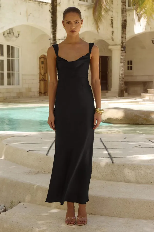 Women Bridesmaids Dresses Runaway The Label MARGOT MAXI DRESS Black