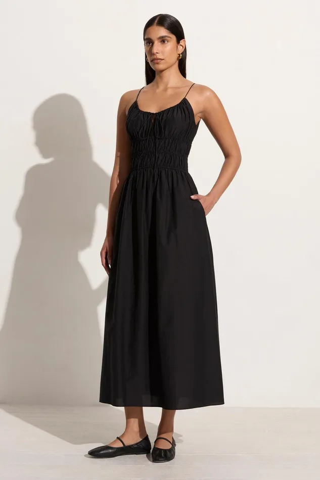 Women Carinna Midi Dress Black 8211 Final Sale Faithfull The Brand Dresses Women Carinna Midi Dress Black 8211 Final Sale Faithfull The Brand Dresses