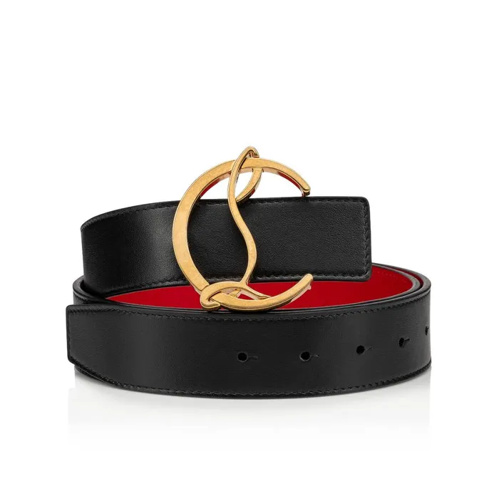 Women CL Logo Belt 8211 Calf Leather 8211 Black Black Christian Louboutin Belts Women CL Logo Belt 8211 Calf Leather 8211 Black Black Christian Louboutin Belts