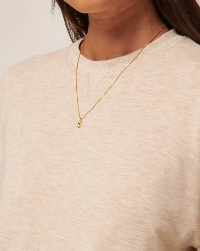 Women CLOUD TERRY CREW Heather Natural TravisMathew Hoodies and Pullovers