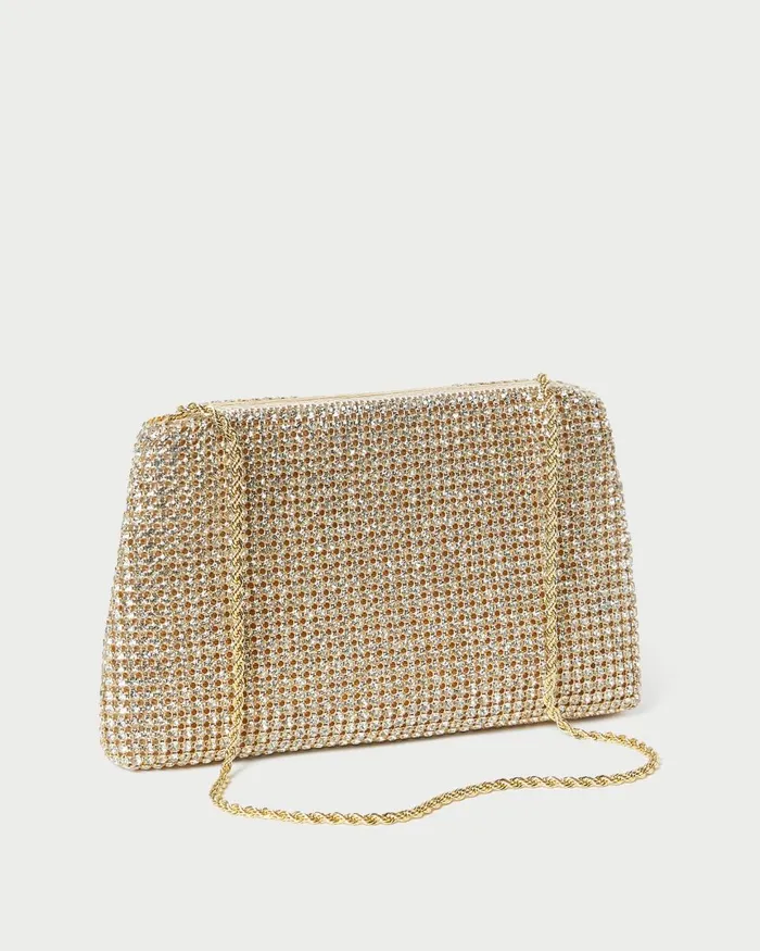 Women Clutches Loeffler Randall Jolene Gold Diamant Bow Clutch L Clutches L Handbags