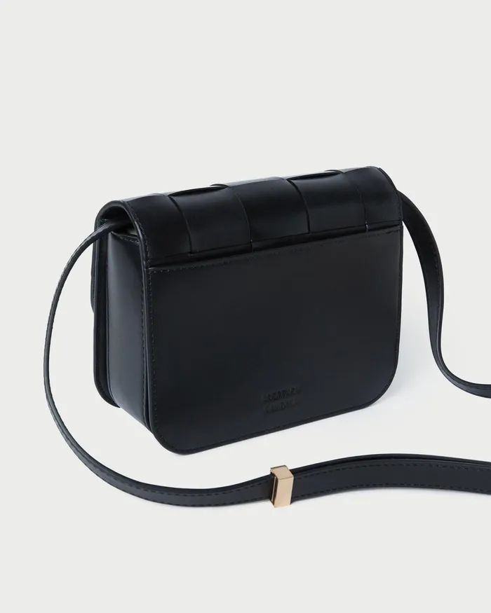 Women Crossbodies Loeffler Randall Desi Black Woven Leather Crossbody