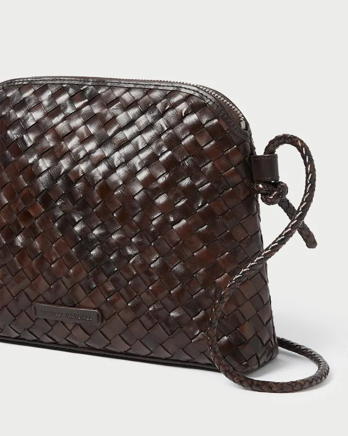 Women Crossbodies Loeffler Randall Mallory Chocolate Woven Crossbody L Crossbodies L Handbags