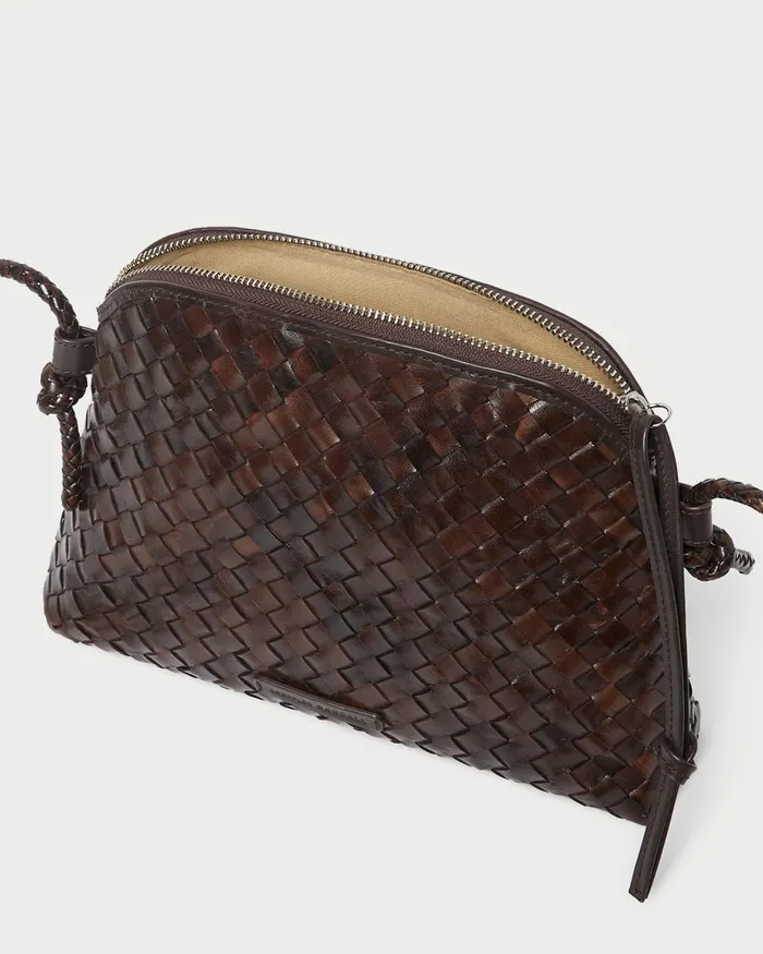 Women Crossbodies Loeffler Randall Mallory Chocolate Woven Crossbody L Crossbodies L Handbags