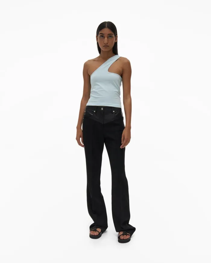 Women Cutout Tank Cyber Blue Helmut Lang Tops