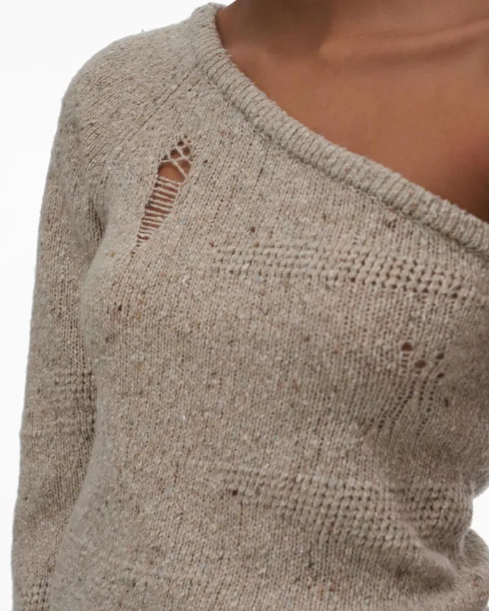 Women Distressed Top Sandstorm Helmut Lang Tops