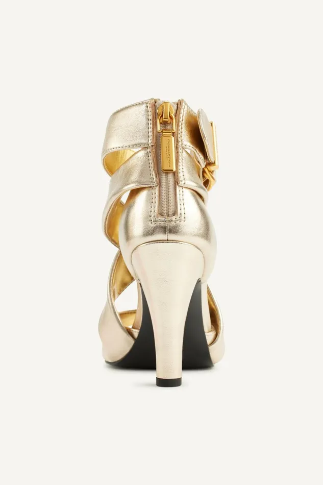 Women Donna Karan Heels And Wedges CLARI STRAPPY SANDAL White Gold